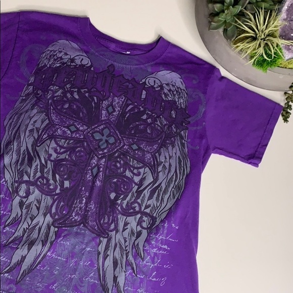 Vengeance Kids Purple Short Sleeve Graphic T-shirt medium - Picture 1 of 6